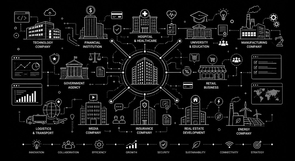 حلول إتقان للشركات — قطاعات متعددة: تقنية، مالية، صحة، تعليم، تجارة، وغيرها
